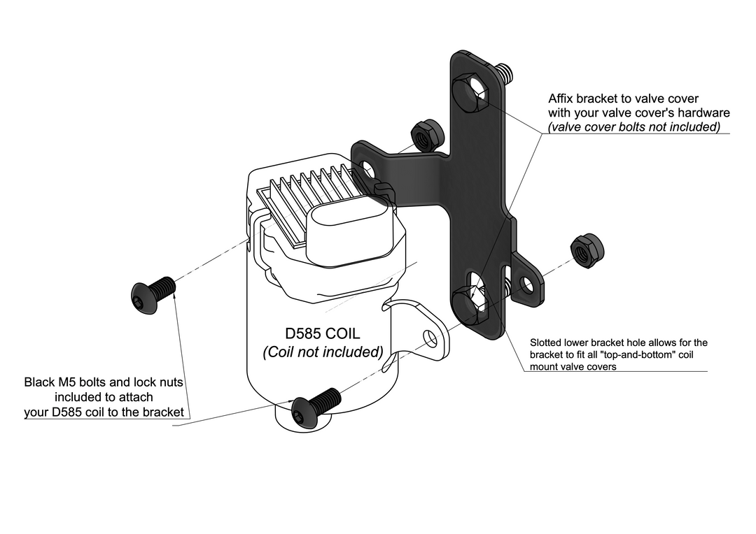 LS D585 Truck Coil to Holley Valve Cover Bracket Kit